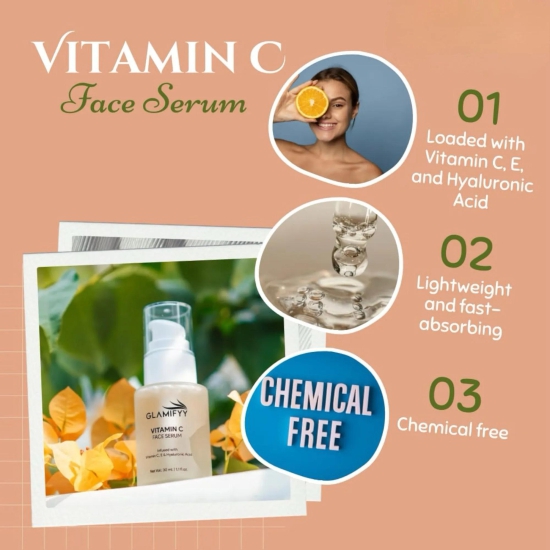 Vitamin C Face Serum with Vitamin E & Hyaluronic Acid - 30ml
