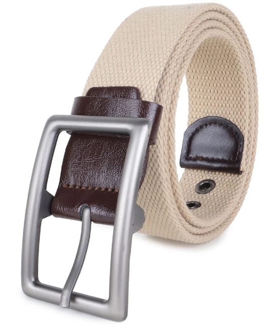 Zacharias - Beige Canvas Mens Casual Belt ( Pack of 1 ) - None