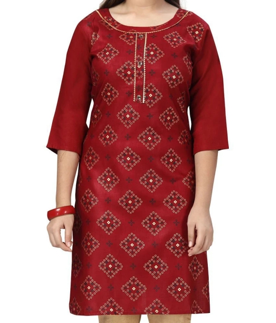 Aarika Girls Cotton Kurti ( Pack of 1 , Maroon ) - None