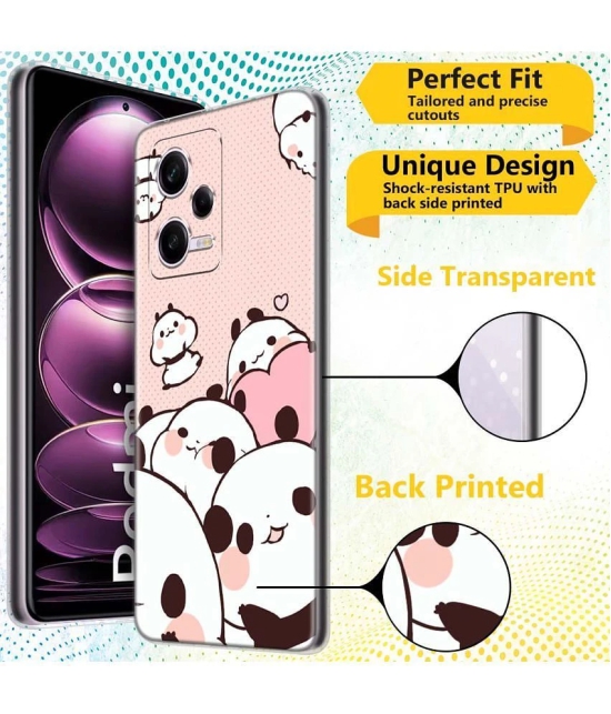 NBOX - Multicolor Silicon Printed Back Cover Compatible For Redmi Note 12 Pro 5G ( Pack of 1 )