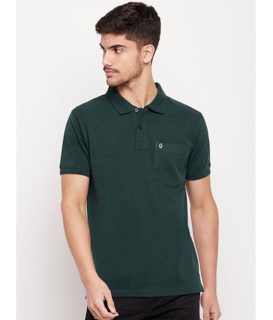 UNIBERRY - Dark Green Cotton Regular Fit Mens Polo T Shirt ( Pack of 1 ) - None