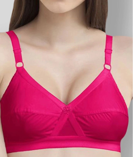 Madam - Pink Cotton Non - Padded Womens Everyday Bra ( Pack of 1 ) - 42D