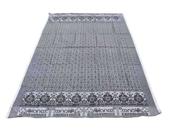 Solance Mandhania Indica Cotton Solapur Chaddar Blanket Single Bed Full Size Pack of 1