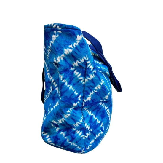 Blue and White Tie Dye Canvas Tote Bag