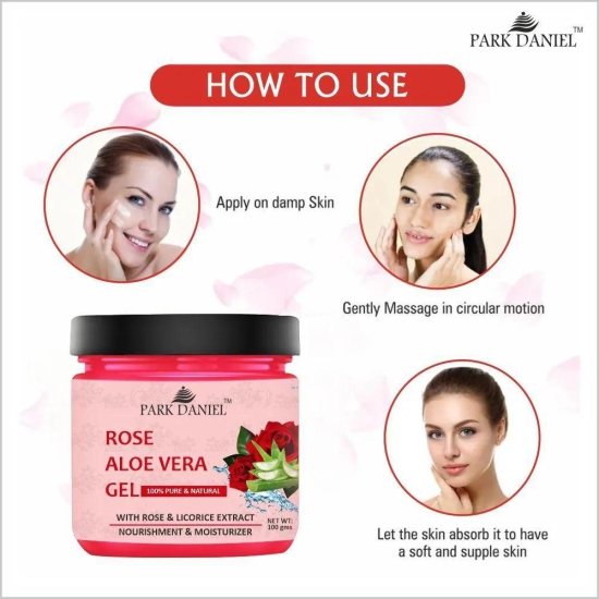Park Daniel Rose Aloe Vera Extract Gel For Moisturize and Nourished your Skin 100 grams-Free Size