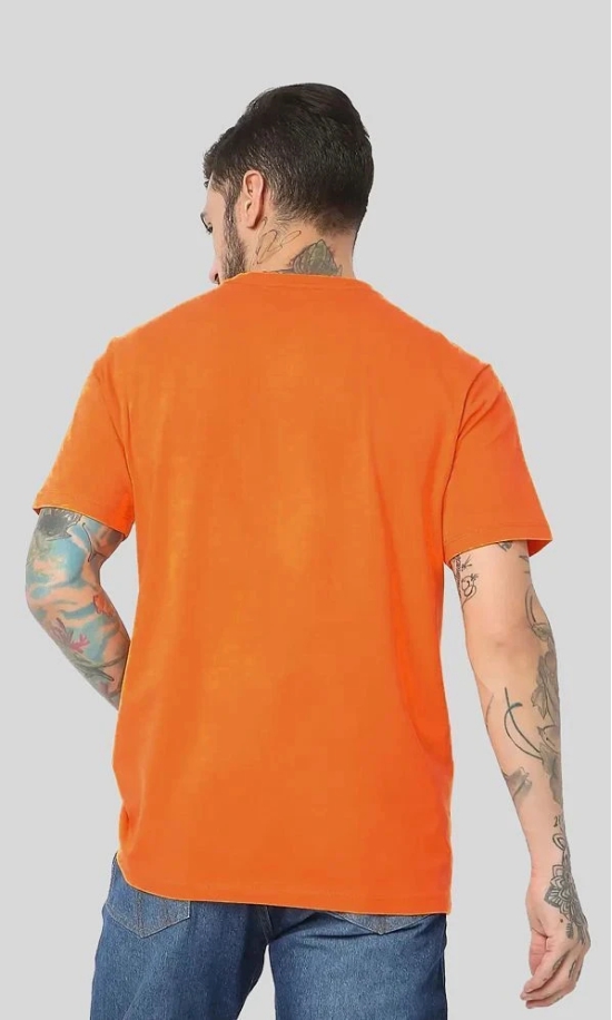 Leotude - Orange Cotton Blend Oversized Fit Mens T-Shirt ( Pack of 1 ) - None