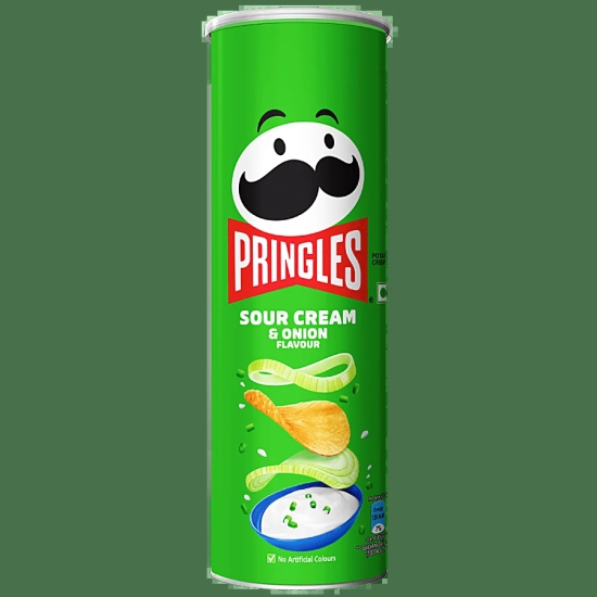 Pringles Potato Chips - Sour Cream & Onion Flavour, Crunchy & Crispy, 134 G Can