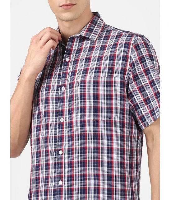 UrbanMark 100% Cotton Regular Fit Checks Half Sleeves Mens Casual Shirt - Navy ( Pack of 1 ) - None