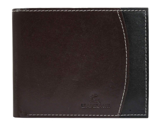 Leaderachi Genuine Leather RFID Protected Premium Oliver Black & Brown Wallet for Men(W8008-BR)