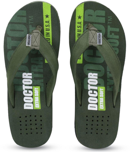 DOCTOR EXTRA SOFT - Olive Mens Thong Flip Flop - None