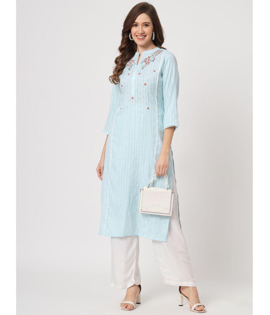 AMIRA'S INDIAN ETHNICWEAR - Blue Viscose Women's Straight Kurti ( Pack of 1 ) - None