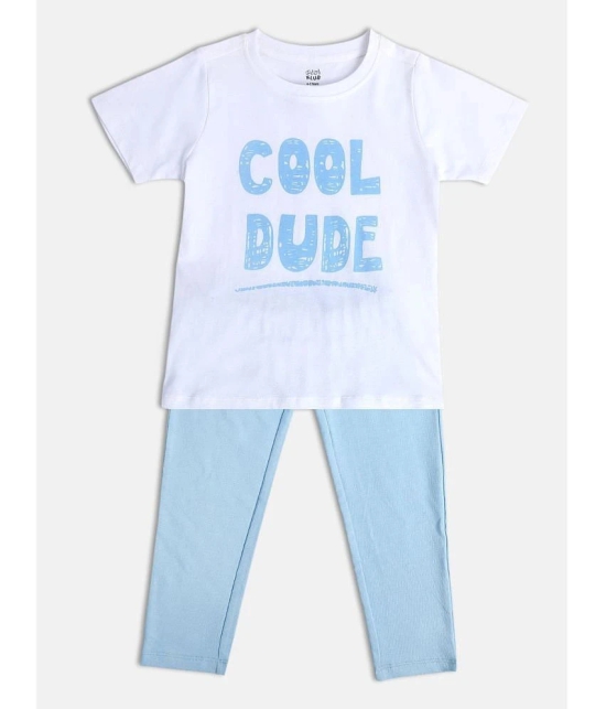 MINI KLUB White Cotton Boys T-Shirt & Pants ( Pack of 1 ) - None