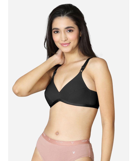 VStar - Black Cotton Non Padded Womens Everyday Bra ( Pack of 1 ) - None