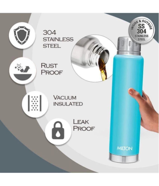 Milton Elfin 750 Thermosteel 24 Hours Hot and Cold Water Bottle, 750 ml, Light Blue - Blue