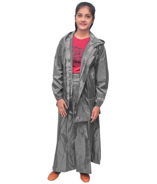 Goodluck Waterproof Nylon Raincoat Set - Grey - None