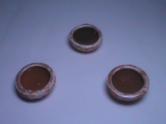 Set of 3 Vintage Miniature Clay Pots