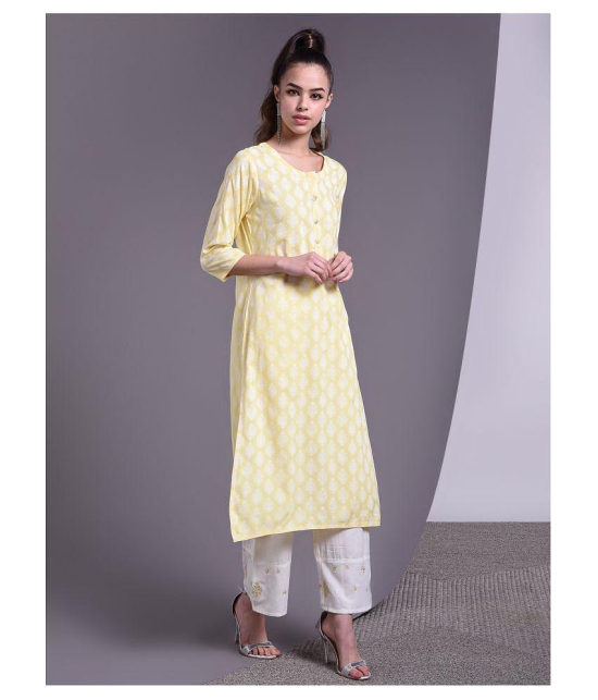 Doriya - Yellow Straight Rayon Women's Stitched Salwar Suit ( Pack of 1 ) - L