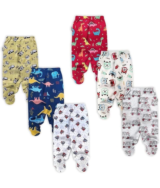 NammaBaby - Cotton Blend Multi Color Trackpant For Baby Boy ( Pack of 6 ) - None