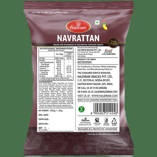 Haldirams Namkeen - Navrattan, 200 G