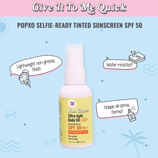 POPxo Sun Glaze Ultra-light Body Oil  SPF 30 PA +++ 50ml