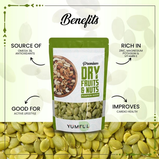 Yumful Premium Raw Pumpkin Seeds | Fiber Rich 250gm