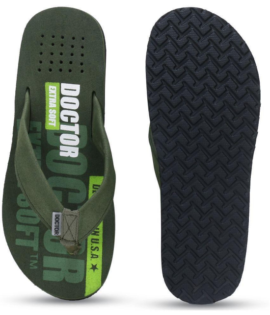 DOCTOR EXTRA SOFT - Olive Mens Thong Flip Flop - None