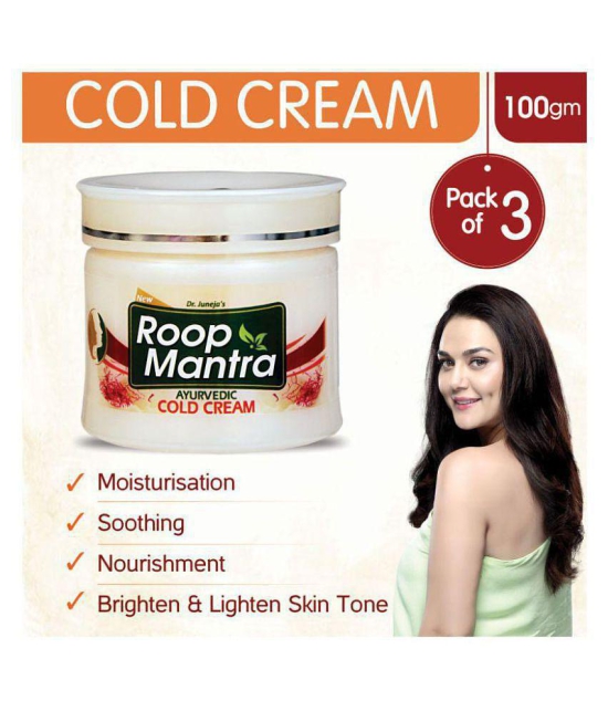 Roop Mantra Cold Cream 100gm, Pack of 3 (NON STICKY COLD CREAM, Moisturizing Cream with Natural Ingredients, Kesar Malai Body Cream)