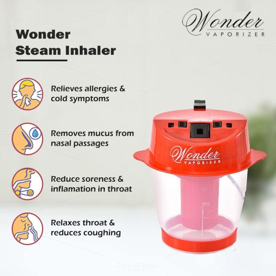 Wonder Steam Inhaler Sauna Vaporizer for Blackheads Removal, Cold & Cough, Rejuvenate Skin for Youthful Complexion, Helps in Breathing Disorders, Face Humidifier