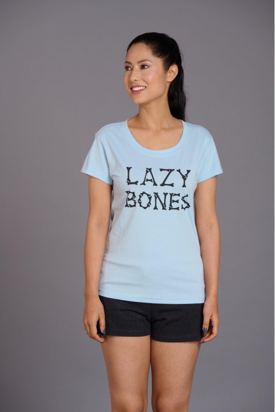 Lazy Bones Sky Blue T-Shirt for Women