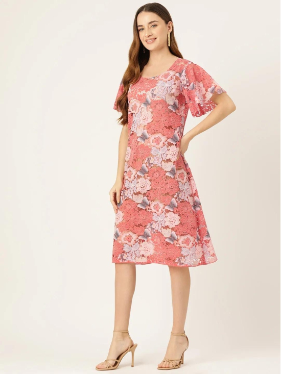 Designer Pink Lace Dress-S
