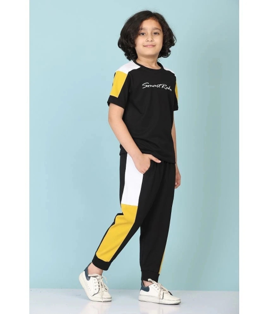 Rydho - Black Cotton Boys T-Shirt & Trackpants ( Pack of 1 ) - None