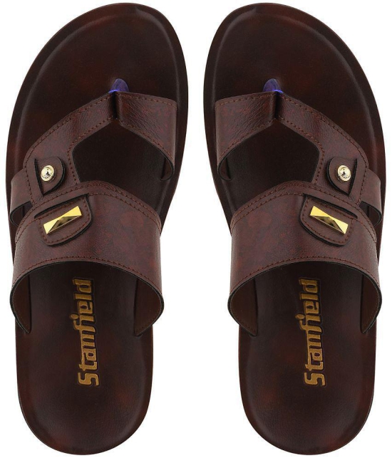 Stanfield - Brown Mens Leather Slipper - None