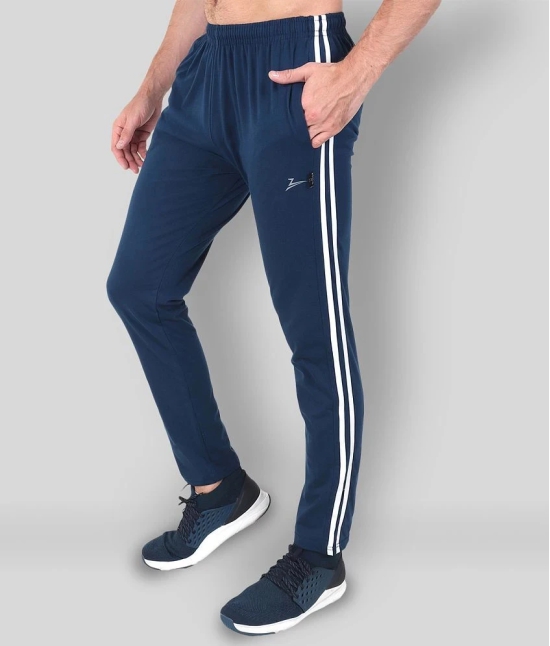 Zeffit - Blue Cotton Blend Mens Trackpants ( Pack of 1 ) - L