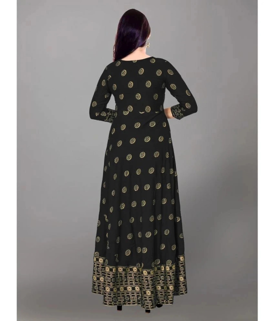 Kapadia - Black Rayon Womens Anarkali Kurti ( Pack of 1 ) - None