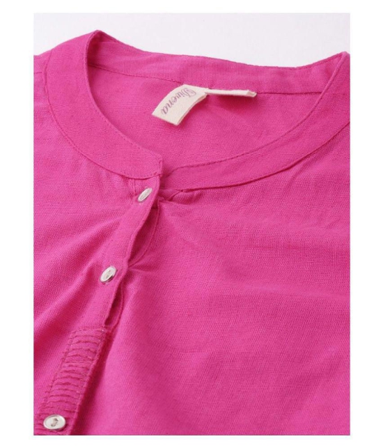 Divena - Pink Cotton Womens Straight Kurti - XL