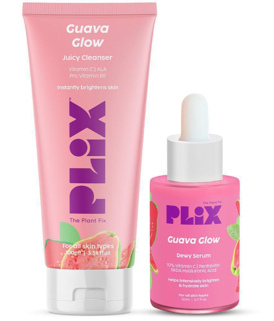 Plix Vitamin C Guava Combo, Juicy Cleanser & Face Serum For Skin Brightening(Pack of 2)