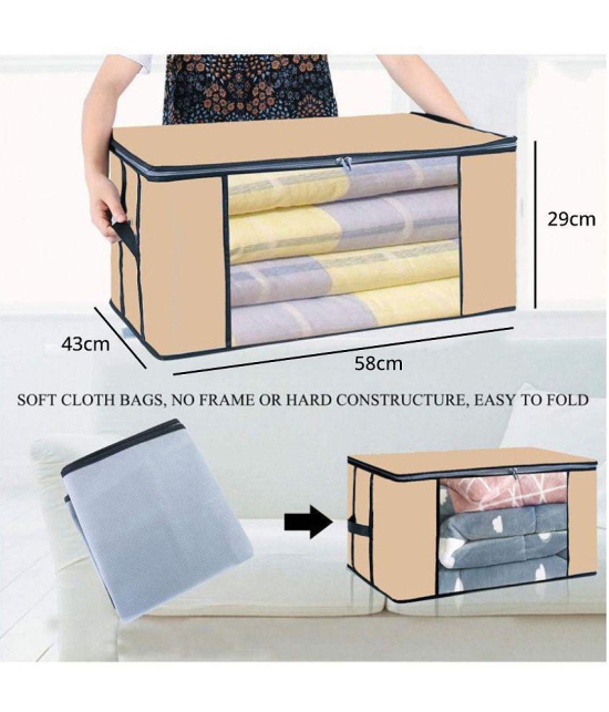 HOMETALES Non-Woven Cloth Storage / Organizer with Transparent Window,Blue (2U)