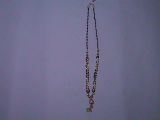 Gold Mangalsutra with Black Beads