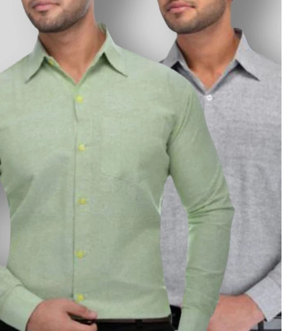 DESHBANDHU DBK - Multicolor Cotton Regular Fit Mens Formal Shirt (Pack of 2) - None