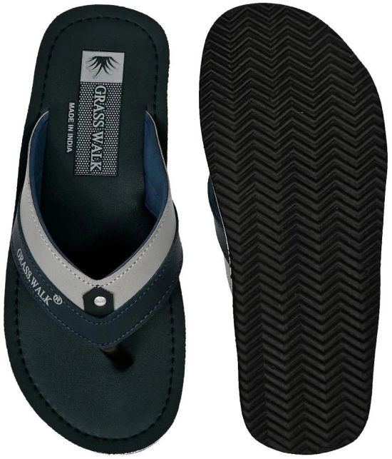 GRASS WALK Navy Blue Mens Thong Flip Flop - None