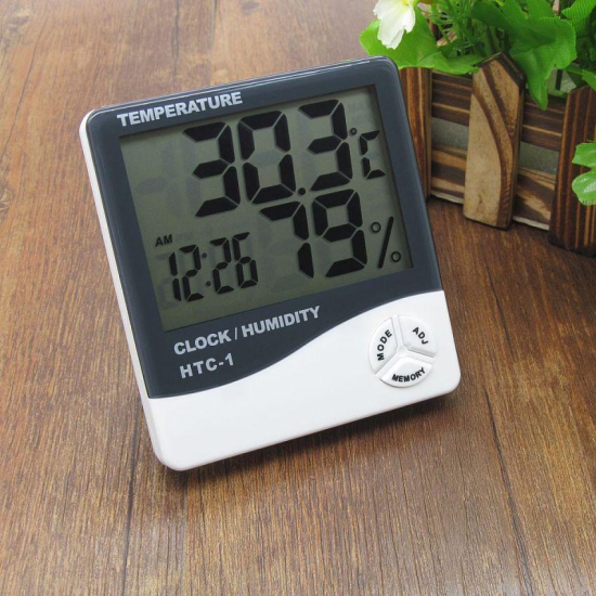 AC Atomsâ?¢ Htc-1 Digital Hygrometer Thermometer Humidity Meter With Clock