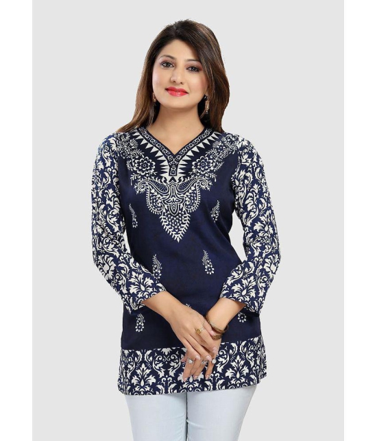 Meher Impex - Blue Crepe Womens Tunic ( Pack of 1 ) - None