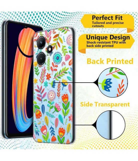 NBOX - Multicolor Printed Back Cover Silicon Compatible For Infinix Hot 30i ( Pack of 1 )