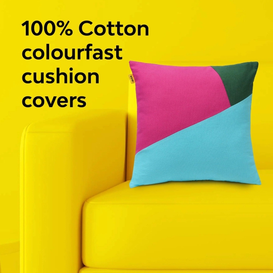 Multi-Colour Geometric Cushion Cover | Single Rani Pink 16