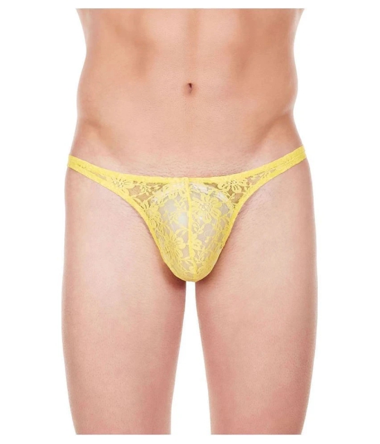 La Intimo Nylon Mens Thongs ( Yellow ) - S