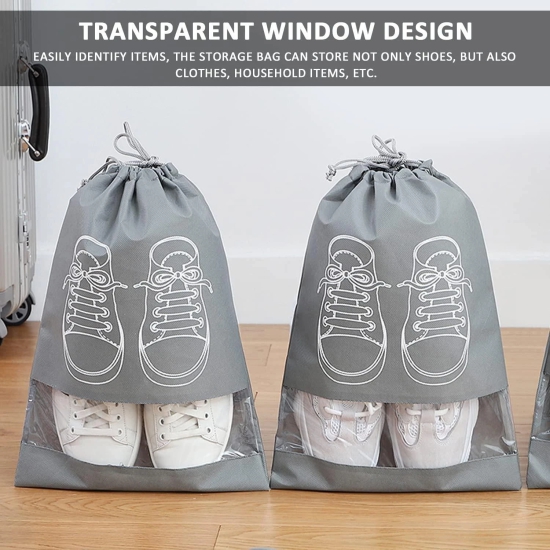 Uttamrobotics Shoe Bag - Transparent Window Portable Travel Dust-Proof Shoe Bags