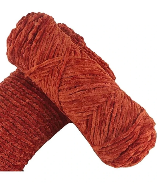 PRANSUNITA Softee Chunky Super Bulky Knitting Yarn for Hand DIY Bag Blanket Cushion Crocheting Projects 100 GMS (Copper)