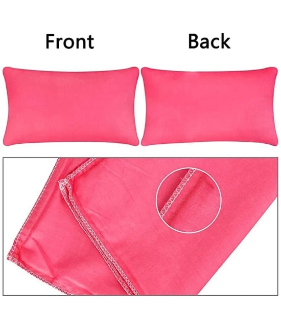 PINDIA Pack of 2 Pink Pillow Cover - Pink