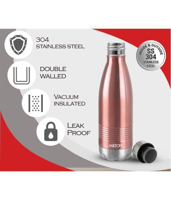 Milton Duo DLX 500 Thermosteel 24 Hours Hot and Cold Water Bottle, 500 ml, Rose Gold - Pink