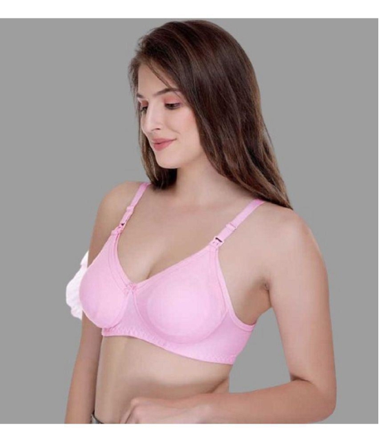 Zourt - Multicolor Cotton Solid Women's Maternity Bra ( Pack of 2 ) - 36B